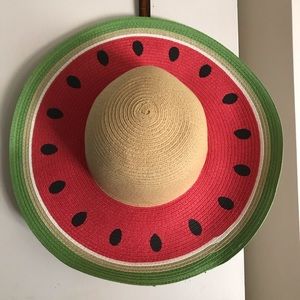 🍉 Watermelon Print Woven Summer Sun Hat ☀️